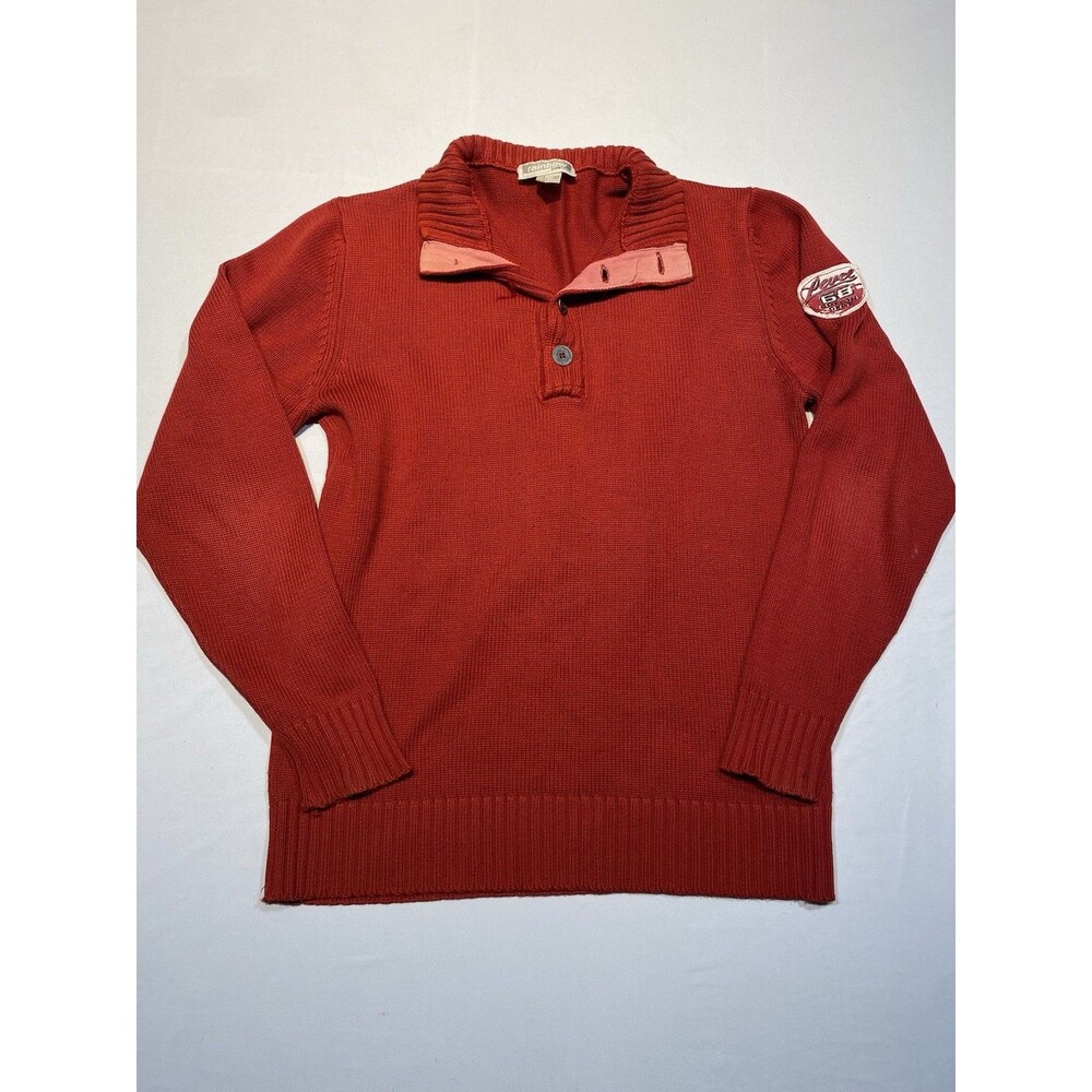 Vintage Rainbow Collection Red Sweater With Arm Patch Large